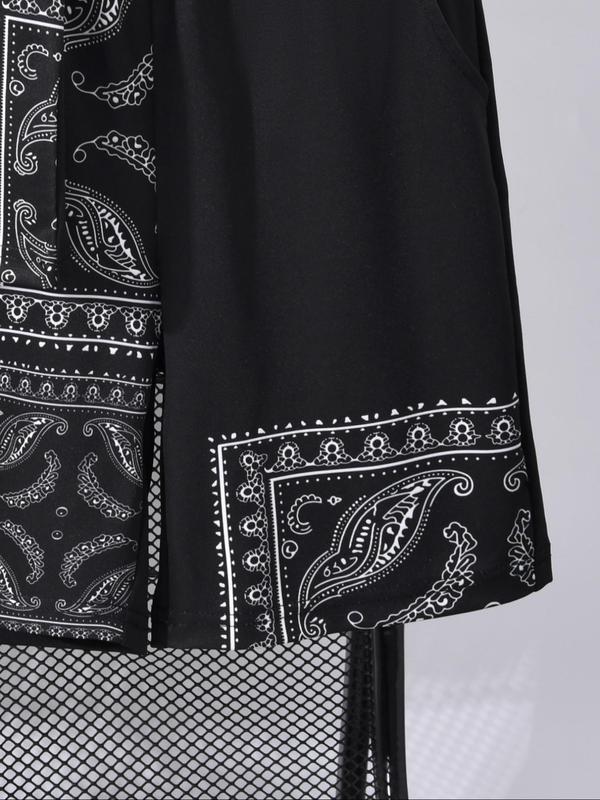 Two-piece Set Boy's Patchwork Print Short Sleeve Top & Shorts, Casual Fashion Round Neck Top & Shorts for Daily Wear, Kids Summer Clothes