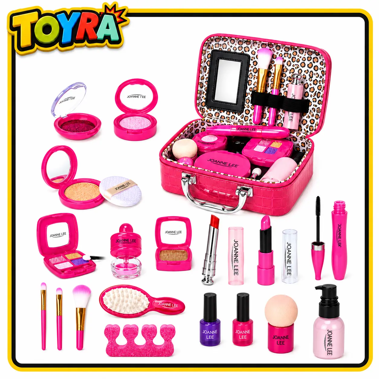 Simulated Makeup Kit for Girls, Play Makeup Set for  - Includes Cosmetic Bag for Birthdays and Christmas, Imaginary Makeup Fun for Toddlers and Little Girls Ages 3+ magic makeup