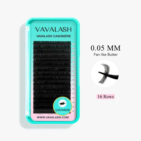 VAVALASH Cashmere Fiber Lightweight Russian False Eyelashes - 0.05mm, Cruelty-Free, Cosmetic Makeup Lashes with Controlled Grip, Easy to Remove (False Eyelashes & Adhesives)