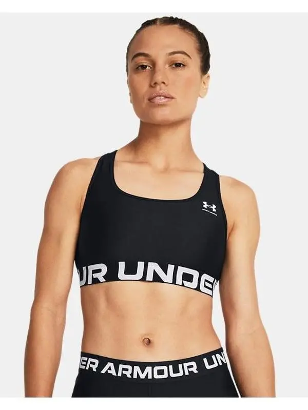 Under Armour HeatGear® Mid Branded Women's Sports Bra Gymswear Cropped Activewear Under Armour HeatGear® Mid Branded Women's Sports Bra Gymswear Cropped Activewear