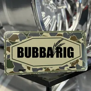 [ CAMO NATION ] Bubba Rig Novelty Camouflage License Plate - Old School Camo Truck Vanity Tag - Rustic Southern Hunting Car Accessories - Rugged Country Gift for Him