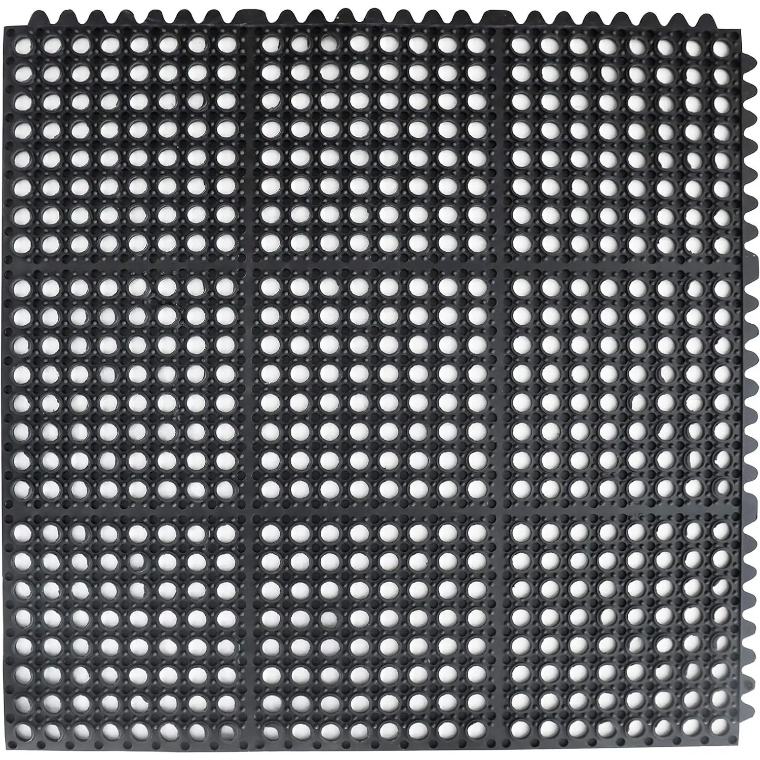 54491 Commercial Grade  Resistant Anti- Interlocking Rubber Floor Mat, 36" x 36", Black