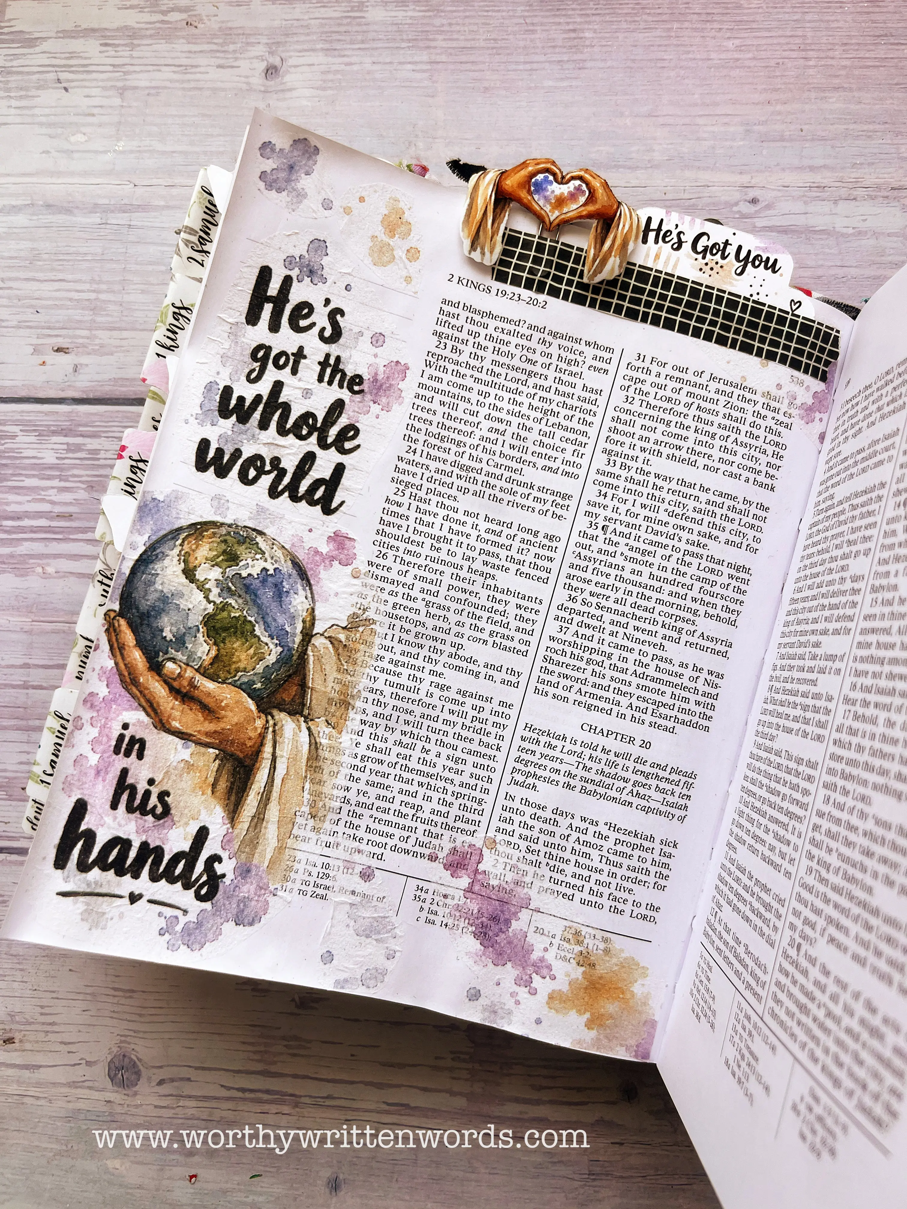Whole World In His Hands Old Testament Napkin Bible Journaling Page Kit