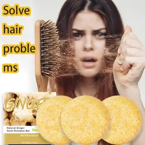 Ginger Hair Growth Shampoo Bars - 3Pcs Natural Organic Formula for Promoting Hair Regrowth No Silicone Oil Solid Shampoo Bar for Haircare Cleansing