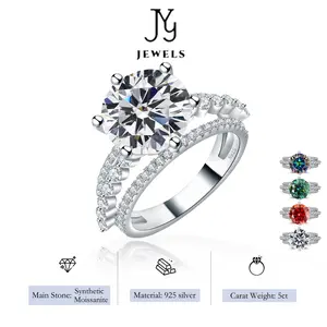 【JYJZZ199】Synthetic Moissanite S925 Silver three lifetimes and three worlds 5 CT Eight Heart Cut Fashion High Grade Light Luxury Women's Ring。