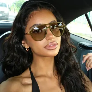 New Aviator Sunglasses Retro Double-Brorgon European and American Men Women Sun Glasses Unisex Classic Look Stylish Accessory