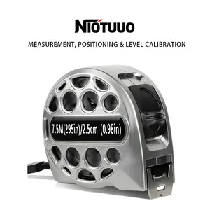 25FT/7.5M Stainless Steel Tape Measure, Double-Sided Scale, Heavy Duty Retractable Measuring Tape with Auto Lock, Waterproof Durable Tool for Construction, DIY & Home Use