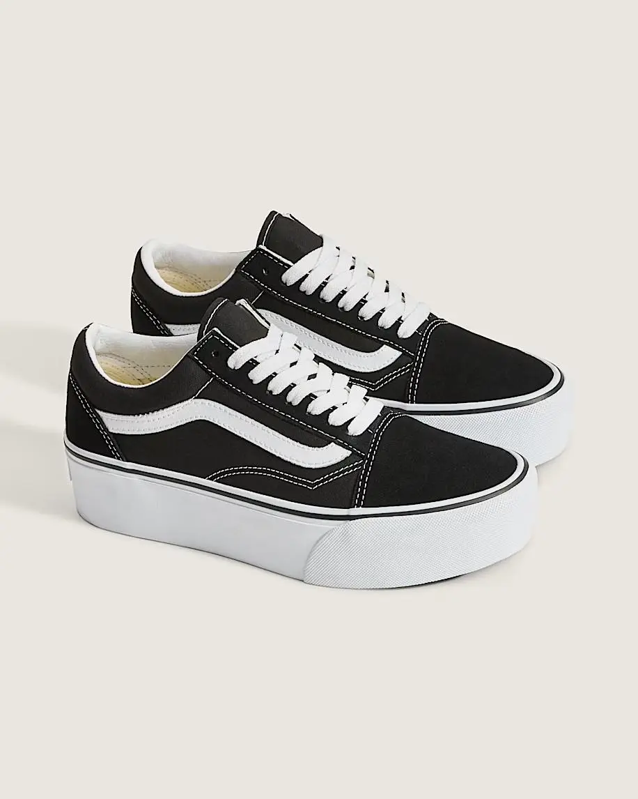 VANS Unisex Old Skool Stackform Low Top Sneaker Black/White