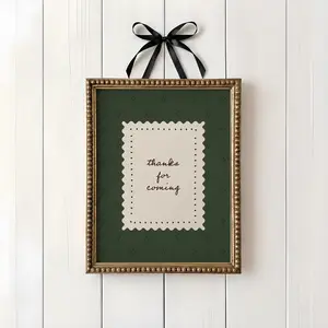 Thanks For Coming Print  Vintage Green Quote Wall Art  Neutral Minimal Typography Decor