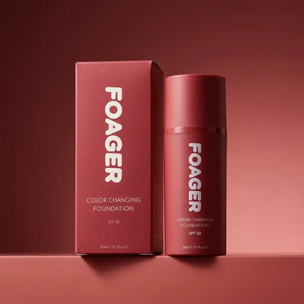 FOAGER Color Changing Foundation SPF 50 – Smart Skin Tone Matching Liquid Foundation, Lightweight Full Coverage Makeup for Flawless Natural Finish