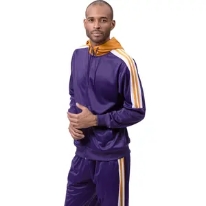 Montique Big Men's Purple Casual Sport Tracksuit 2 Piece Set JS-30