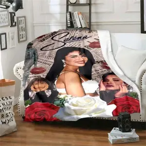 Selena Quintanilla Vintage Blanket Art Flannel Soft Warm Plush Cozy Blanket for Sofa Bed Bedroom Living Room Travel Picnic Blanket