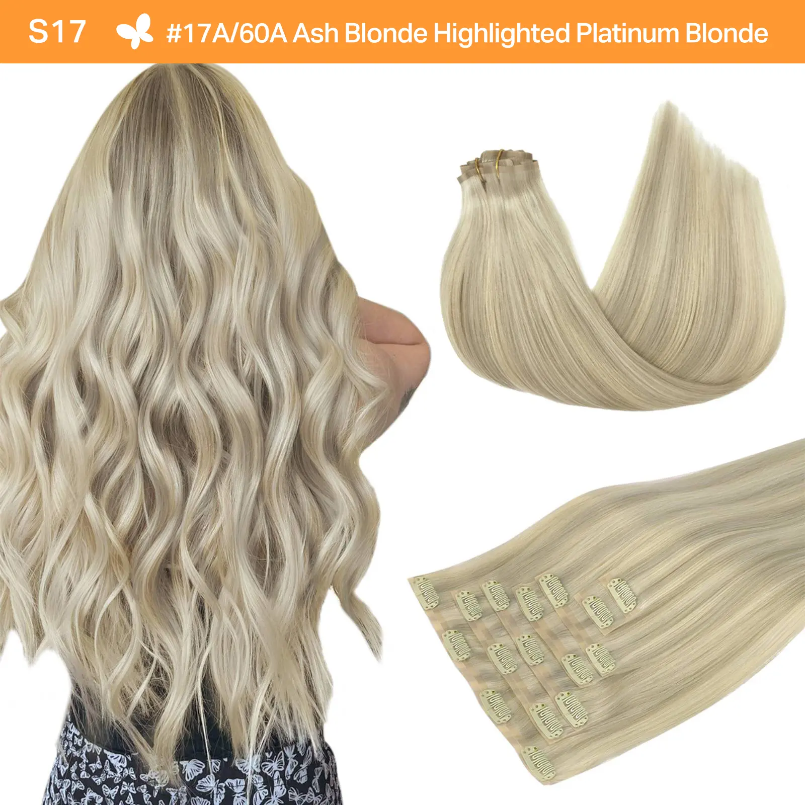 #P17A/60A Ash Blonde Highlighted Platinum Blonde
