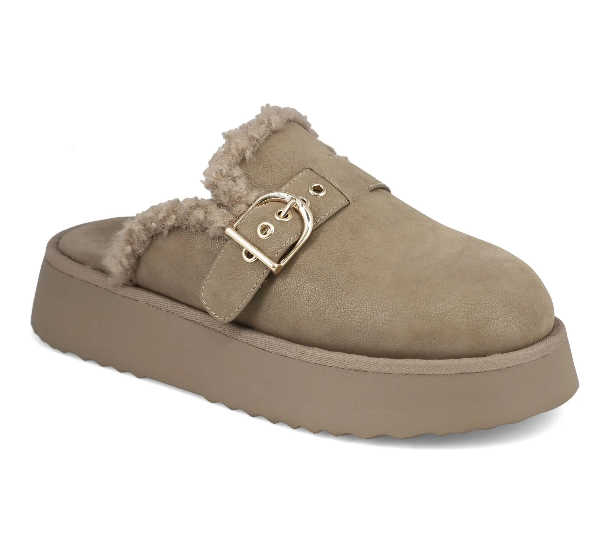 MIA Faux Shearling Mule Slippers - Sugary