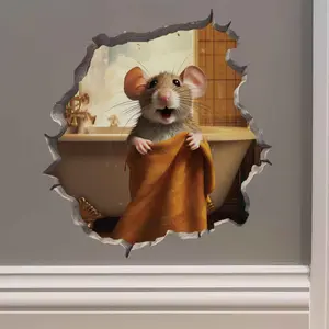 Bathroom Towel Mouse Hole Decal Bathroom Towel Mouse Hole Decal