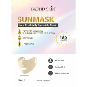 BIOHD SKIN SUNMASK Fresh Jelly Sunshield Mask, Size S, Hydrating Face Cover Mask with Mask Essence, Soft Elastic Fit, 2.12 oz