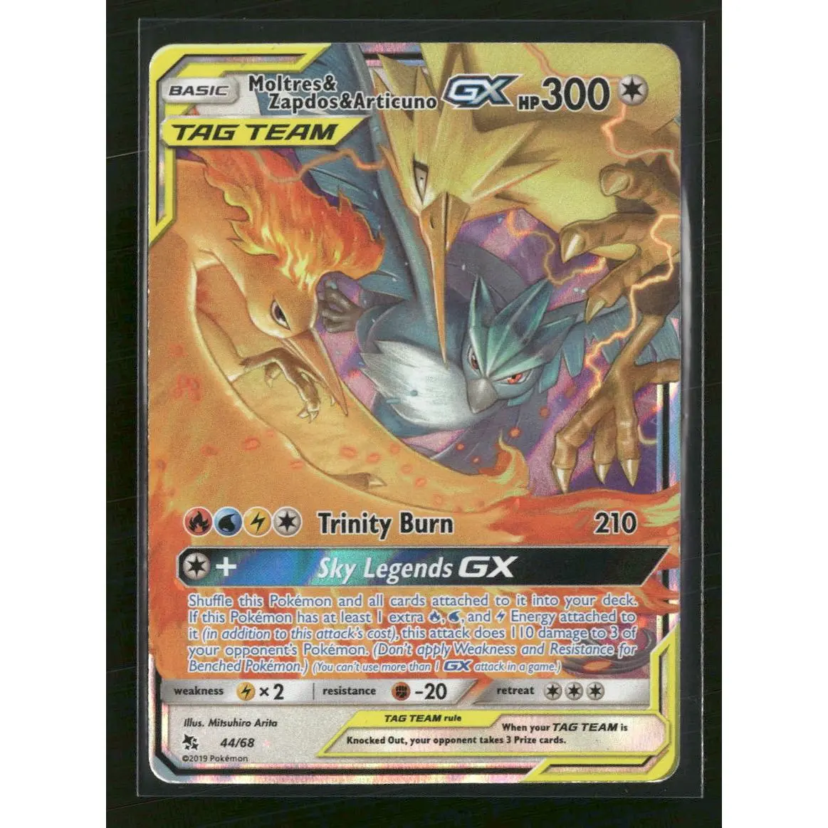 Hidden Fates Moltres & Zapdos & Articuno GX #44/68