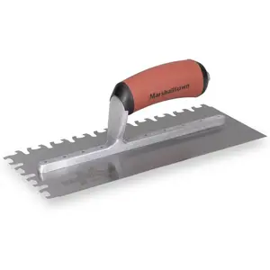 MARSHALLTOWN Euro Notched Trowel, 11 x 4 1/2 Tempered Steel Blade, Flooring and Tiling Tool, Made in the USA, EUR11SD