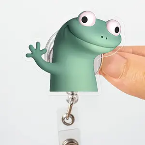 Viral Tiktok Lizard Badge Reel – Funny Gecko ID Holder, Trendy Nurse Name Badge, Aesthetic Hospital Clip, Cute Reptile Gift for Coworkers