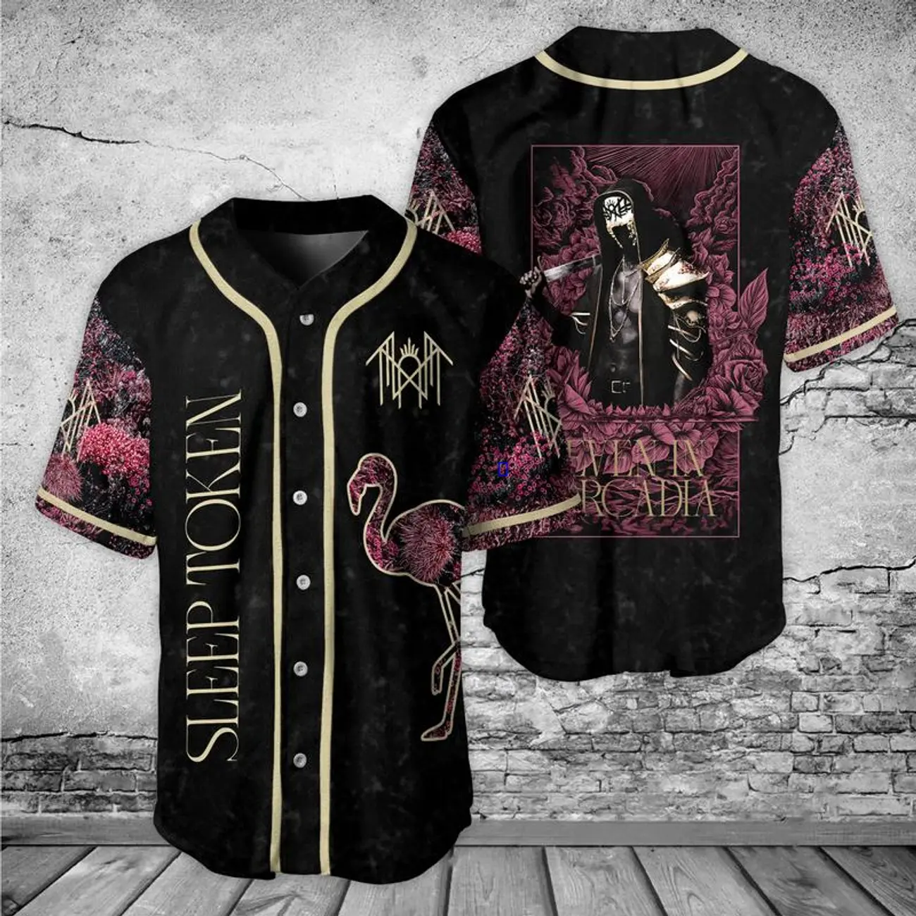 Sleep Token Baseball Jersey,  Sleep Token flamingo Band Jersey, The Even In Arcadia, Concert Tour 2025 Jersey 5
