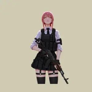 Pink Hair Tactical Agent Sticker, Uniform Vest Setup, Rifle Ready, Vinyl for Ammo Box & EDC Gear