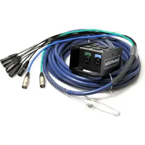 Whirlwind 25' Box to Fan Medusa Data Snake Cable with SnakeSkin/Pig Bag, 6 XLR Inputs, 2 Cat6 Ethercon