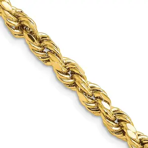 14K 5.5mm 22In Semi-Solid D/C Rope Chain