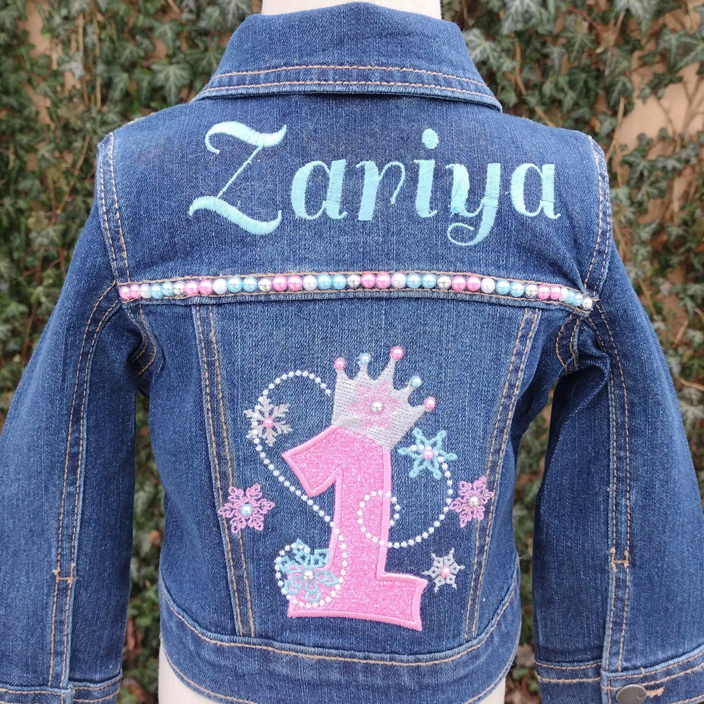 Winter Princess Denim Jacket, Custom Jean Jacket