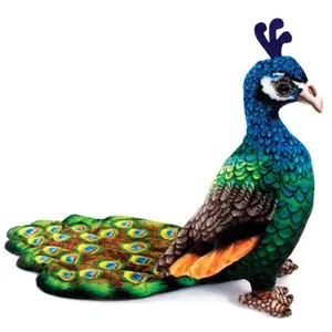Real Planet™ Blue Peacock  Realistic Plush Stuffed Animal
