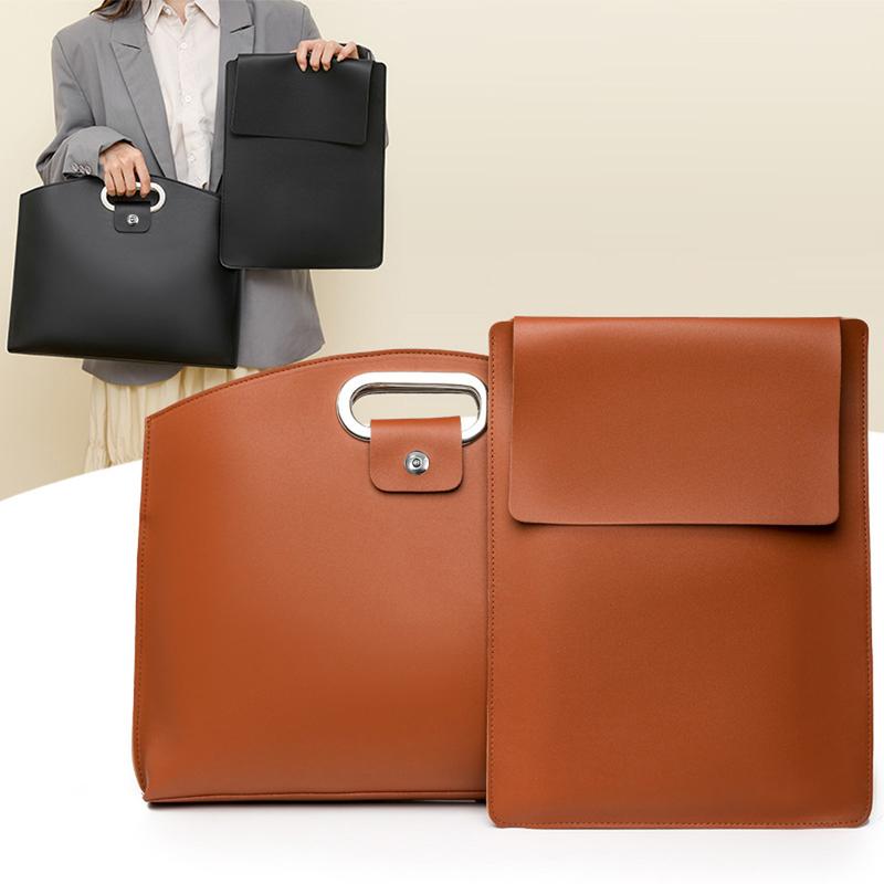 Oceantree 2PCS Laptop Bag for Women Handbag, Waterproof Leather 14-16In for Laptops and iPad Cases Macbook Cases, Work Tote Bag Briefcase Laptop purse