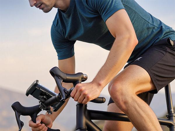 Lamicall Bike Motorcycle Phone Mount - [1s Quick Lock] Bike Cell Phone Holder Clip, Bicycle Scooter Handlebar Clamp, for iPhone 17 16 15 Pro Max, Galaxy S25 S24 Ultra, More 6-7" Phones,