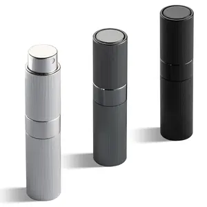 Perfume Travel Refillable Bottle - Atomizer Cologne Spray for Men Portable - Mini Sprayer Empty for Refill - Small Size 8ML Striped (Grey, Black, )