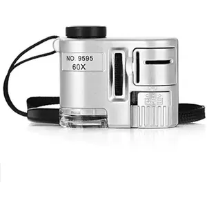 Microscope Kit Portable Microscope Magnifying Glass 60 Times with LED Lamp Microscope Lens Adapters