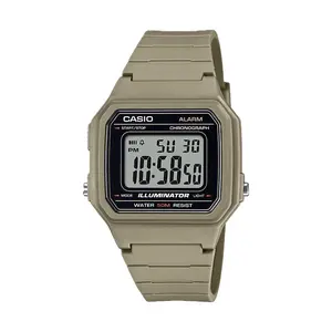 Casio Men's Classic Digital Watch with Beige Strap - W-217H-5AVCF