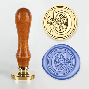 26 Letter Wax Seal Stamp Set with Vintage Wood Handle and Brass Head, Perfect for Thanksgiving Cards, Envelopes, Gift Wrapping, Wedding Invitations