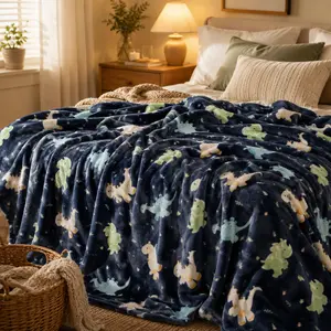 Summervibes Ultra Soft Warm Throw, Cute Animal Print Blanket for Pets & Home,Soft Fleece Cozy Throw 55x70”