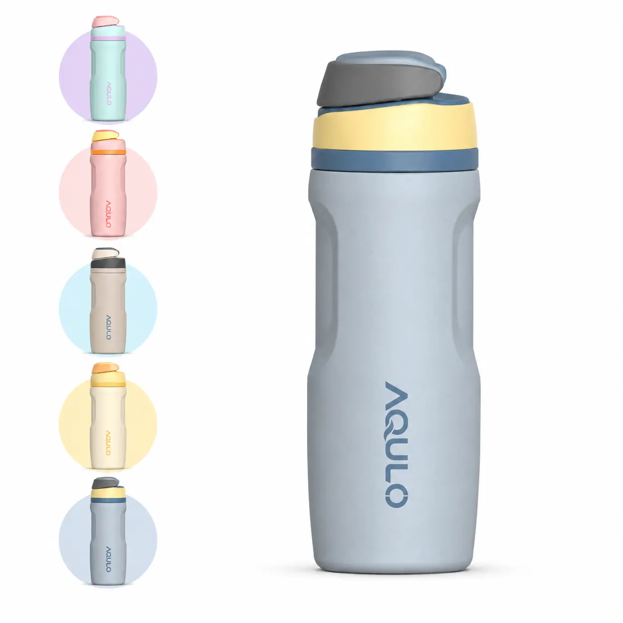 AQULO Insulated Stainless Steel Water Bottle with Straw, BPA-Free Sports Water Bottle, Great for Travel, 26 Oz,