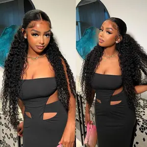 Bling Hair Deep Wave Lace Frontal Wig Transparent 13x4 13x6 HD Lace Frontal Human Hair Wigs Curly Human Hair Lace Frontal Wigs For Women