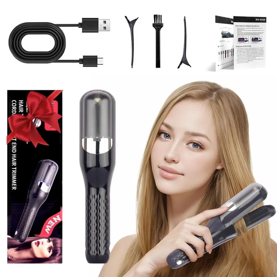 Automatic Electric Hair Clipper, Multifunctional Type-c Rechargeable Hair Split End Clipper, Portable Compact Wireless Cordless Trimmer, Hair Care Tool