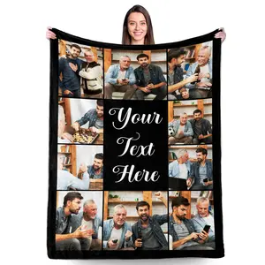 Personalized Fathers Day Birthday Gifts for Best Dad from Daughter Son Wife Kids, Customized Photo Blanket for Daddy, Custom Blanket with Picture, Dad Men Unique Gifts for Christmas Valentines Day