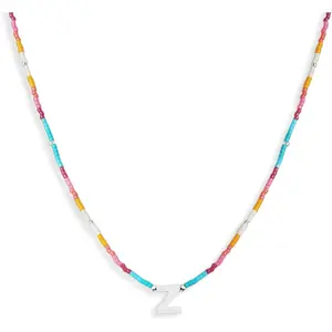 Colorful Beaded Initial Heart   Choker Necklaces for Women, Boho  Personalized Seed Beads Letter Name Necklace Beach Surfer Bohemian  .