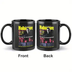 11oz John Carpenter's Halloween Coffee Cup, Ceramic Mug, Perfect for Game Night Office Drinkware, You Can't Kill the Boogeyman