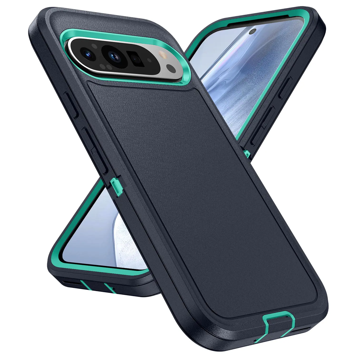 for Google Pixel 9 / 9 Pro / 9 Pro XL Case 2 in 1 Heavy Duty Anti-Drop Shockproof Anti-Fingerprint Back Cover Protective case Slim Cases