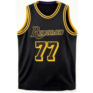 FEAR LSA- REDEMEED "77" JERSEY 100% Polyester Unisex Oversized Fit Christian Streetwear Motivational Jersey for Church Workouts Breathable Durable Anti-Pilling Resistant