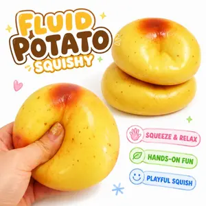 Fluid Potato Squishy Toy, Soft Squeeze Stress Relief Fidget Toy, Cute Potato Sensory Toy, Hands-On Brain Play Decompression Toy, Fun Desk Toy Gift for Kids Teens Adults