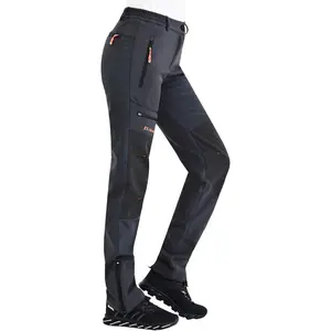 Womens Outdoor Snow Ski Pants Waterproof Hiking Insulated Softshell Pants Snowboard Zipper Bottom LegGift