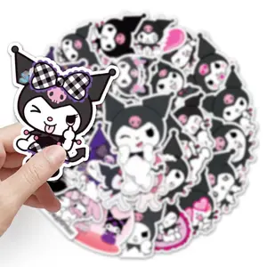 Sanrio 50 Kuromi Stickers - 50pcs Unique Variety Pack Featuring Adorable Kuromi Characters in Different Poses and Outfits for Decor and Crafts