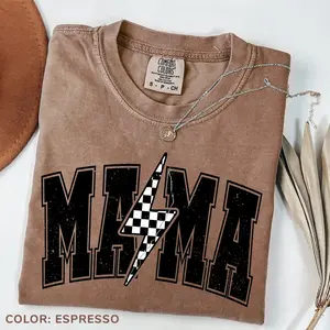 Comfort Colors Mama Lightning Bolt T-shirt, Mama Tee, Mom Life T-shirt, Retro Mama Tee, Mama Sublimation