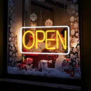 LED Neon Light, Commercial Open Sign, Bright Neon Light, Visibility Billboard, Suitable for Business Walls, Windows, Shops, Bars, Hotels