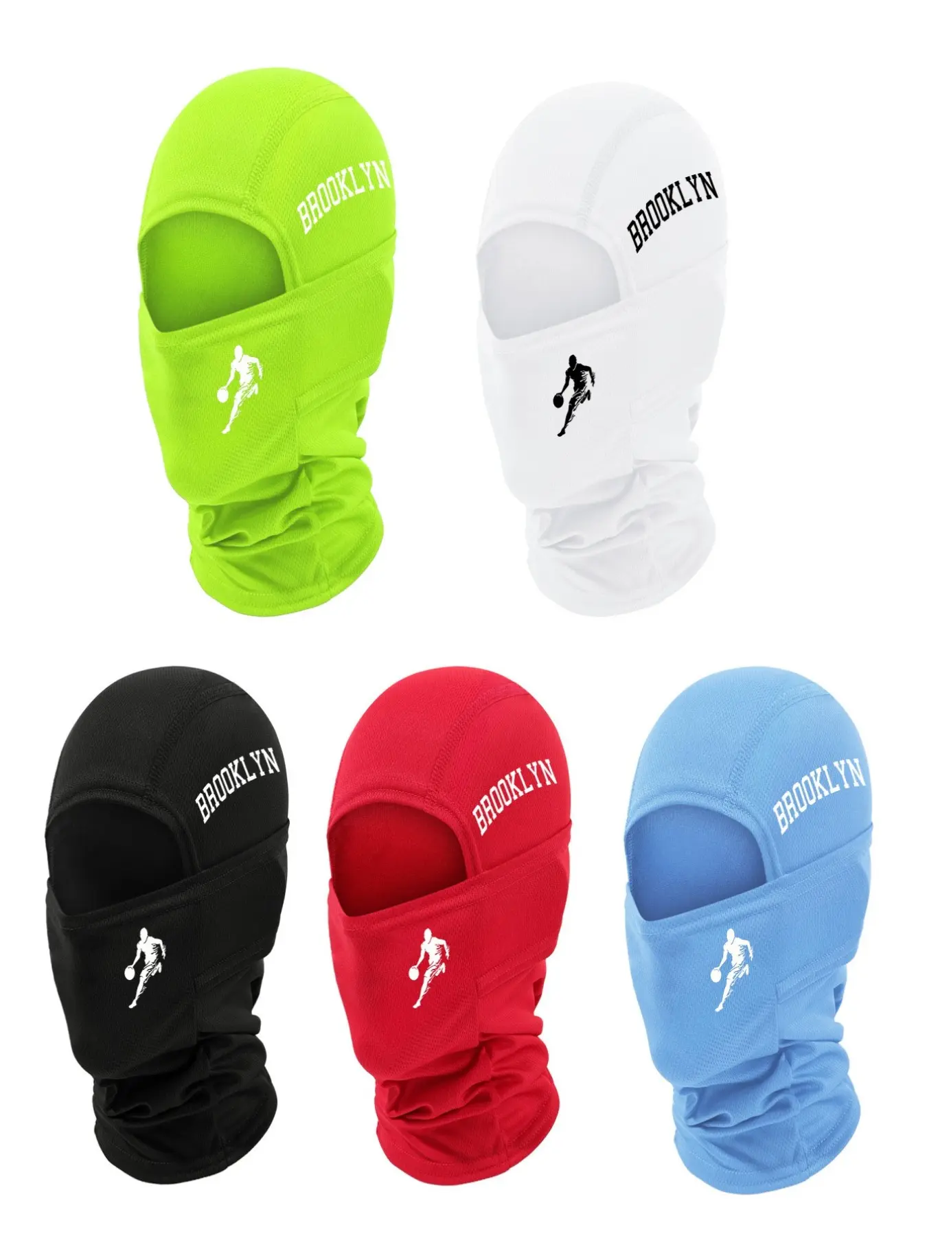 Breathable Balaclava Face Mask, Brooklyn Basketball Player Print, Men's & Women's Fully Covered, 1/2/4/5 PC Options
